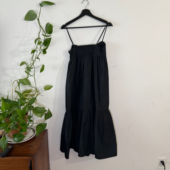 Wilfred Aritizia Black Smocked Maxi Dress - Light Weight Adjustable Straps - - Picture 2 of 6